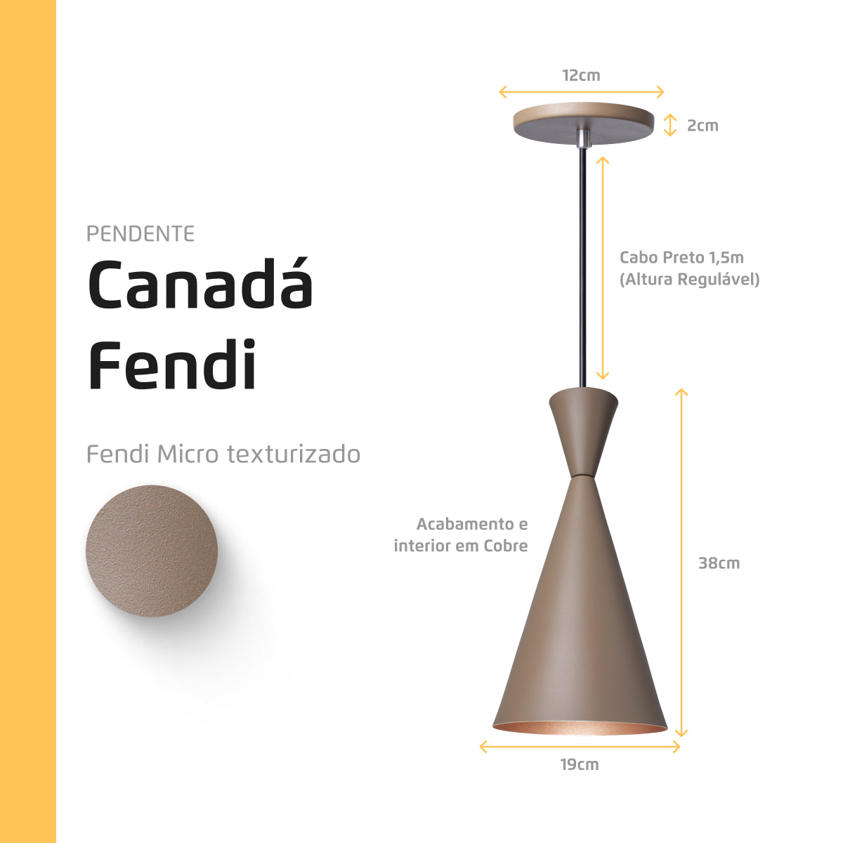 Pendente Lustre Luminária Canadá Fendi