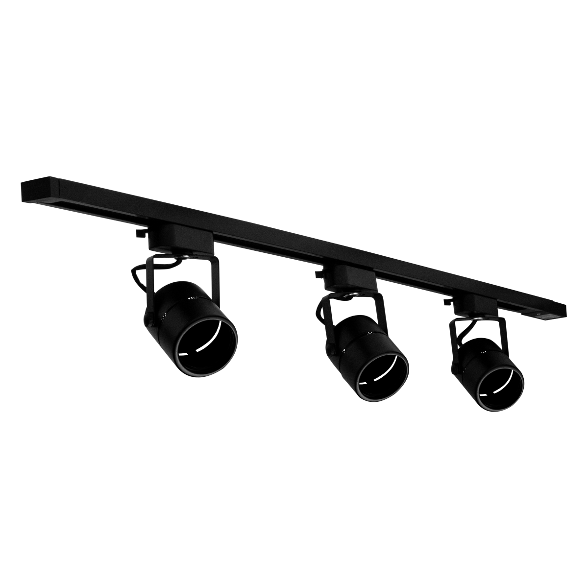 Trilho Eletrificado Preto 1m + 3 Spots GU10 Dicróica MR16