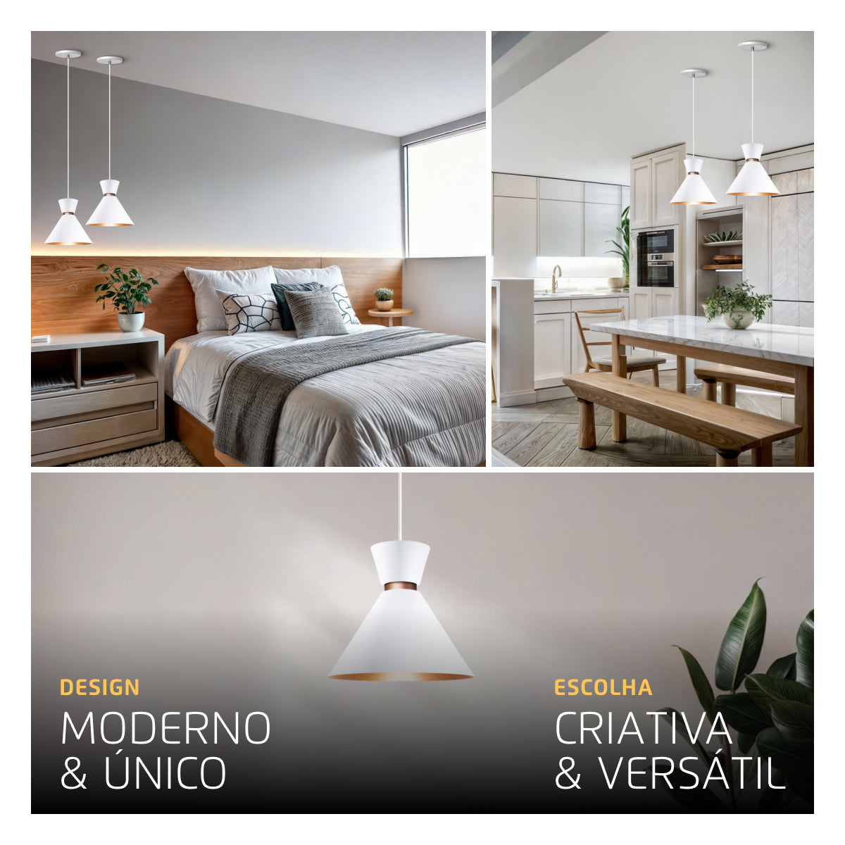 Pendente Lustre Luminária Berlin 23cm Branco