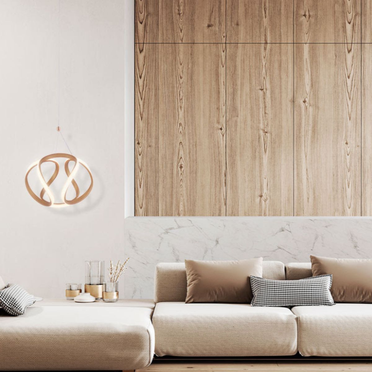 Luminária Pendente Led 39W 3000K Ø26cm Metal Dourado Sindora