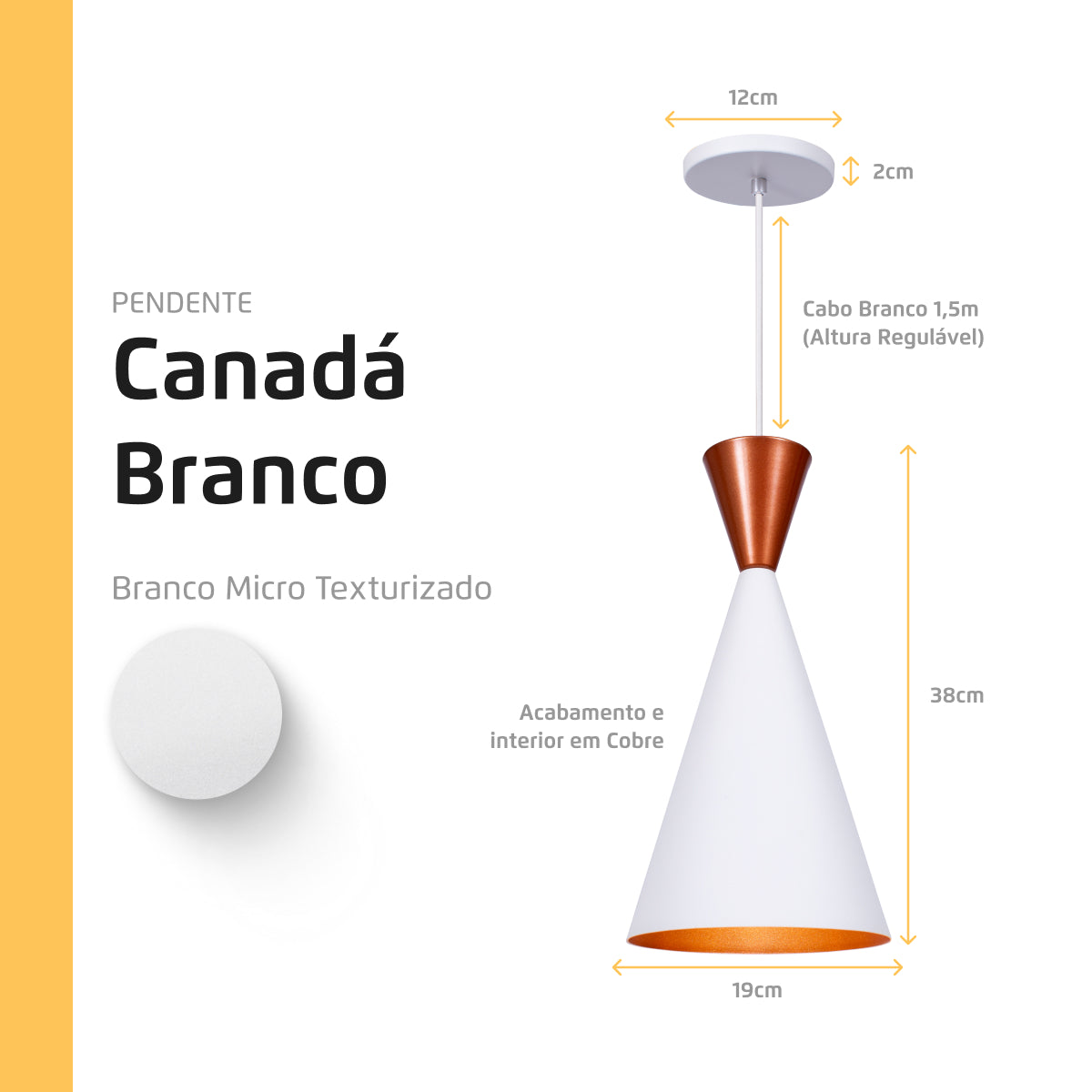 Pendente Lustre Luminária Canadá Branco