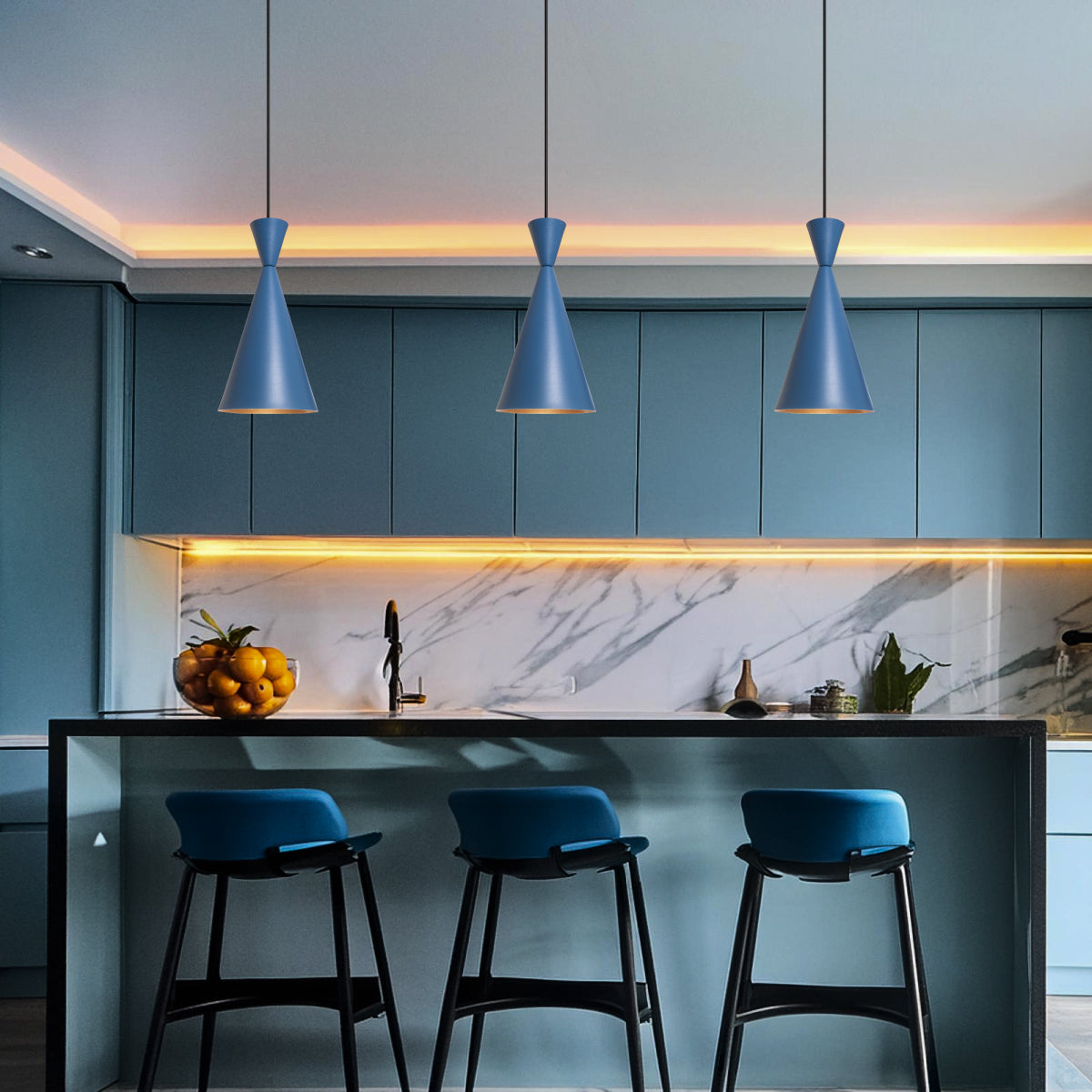 Pendente Lustre Luminária Canadá Azul