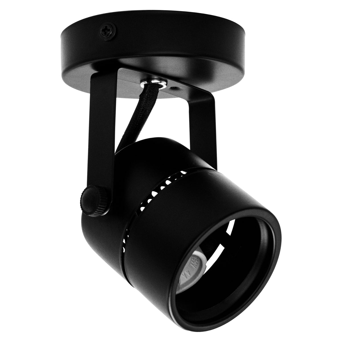 Spot Sobrepor MR16 GU10 Redondo Preto Direcionável