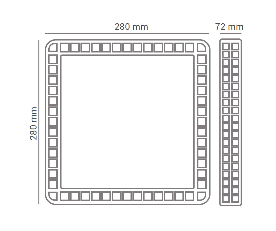Plafon Led Acrílico Orion 12W Branco Quente 28x28cm