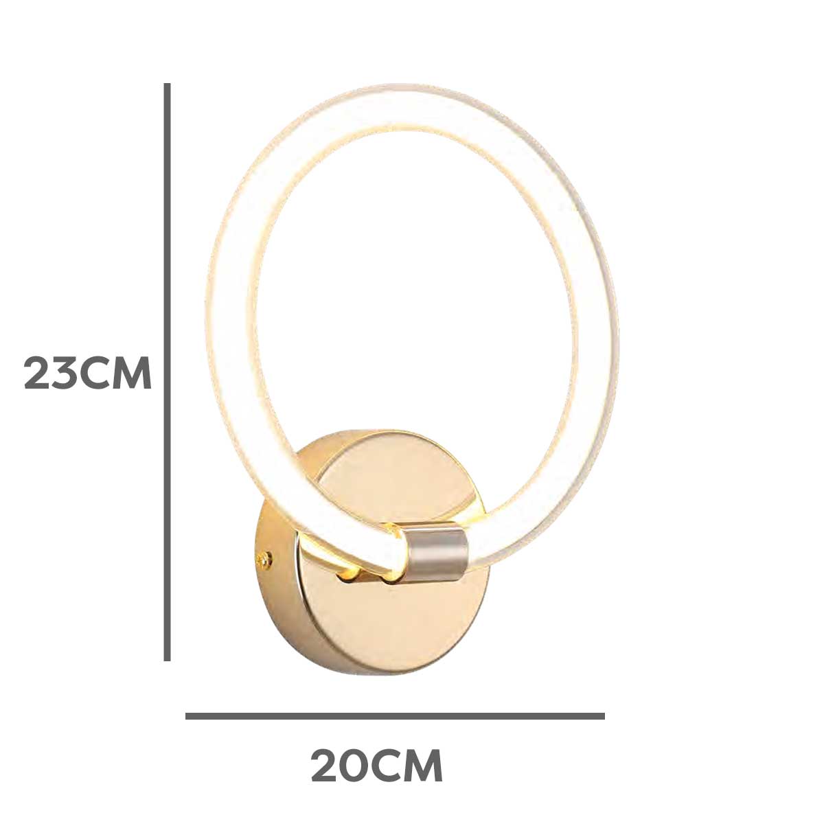 Arandela Led Puro 3000k 9w Dourado 20Cm Bella