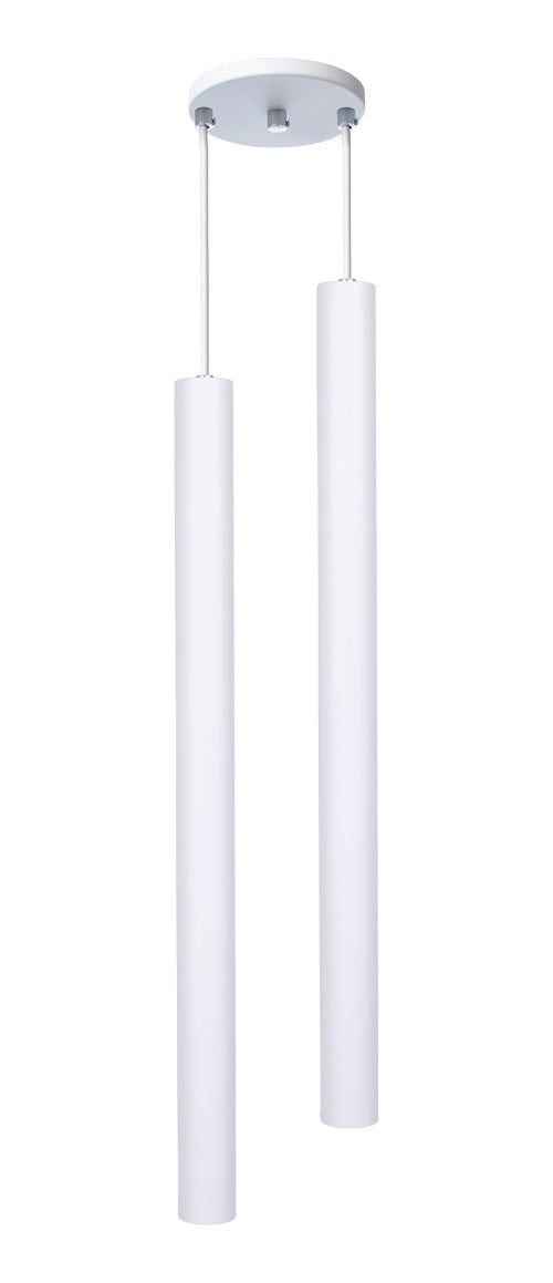 Pendente Luminária Tubo Branco 50 Cm - Duplo