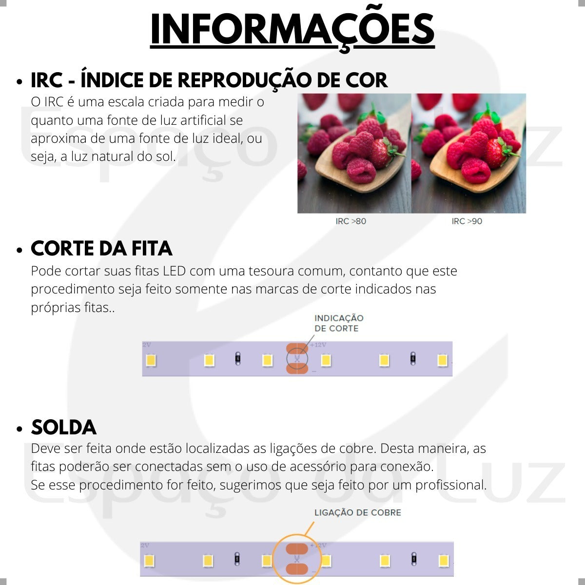 Fita Led Profissional Stella Eco 5W/M 12V IP20 5m 2700K Branco Quente