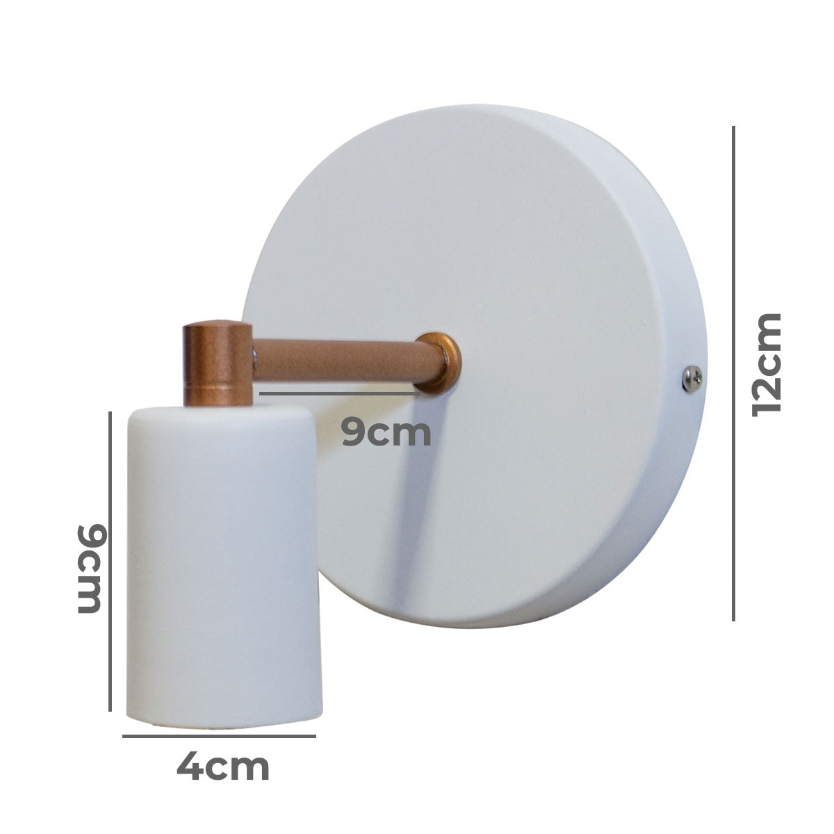 Arandela Retrô Industrial Branco com Cobre