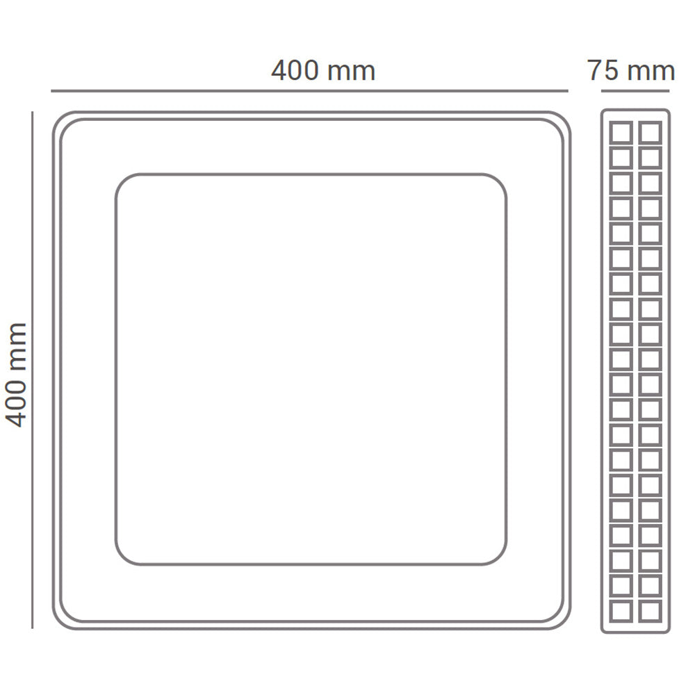 Plafon Led Acrilico Gemini 24w Branco Quente 40x40 Bivolt