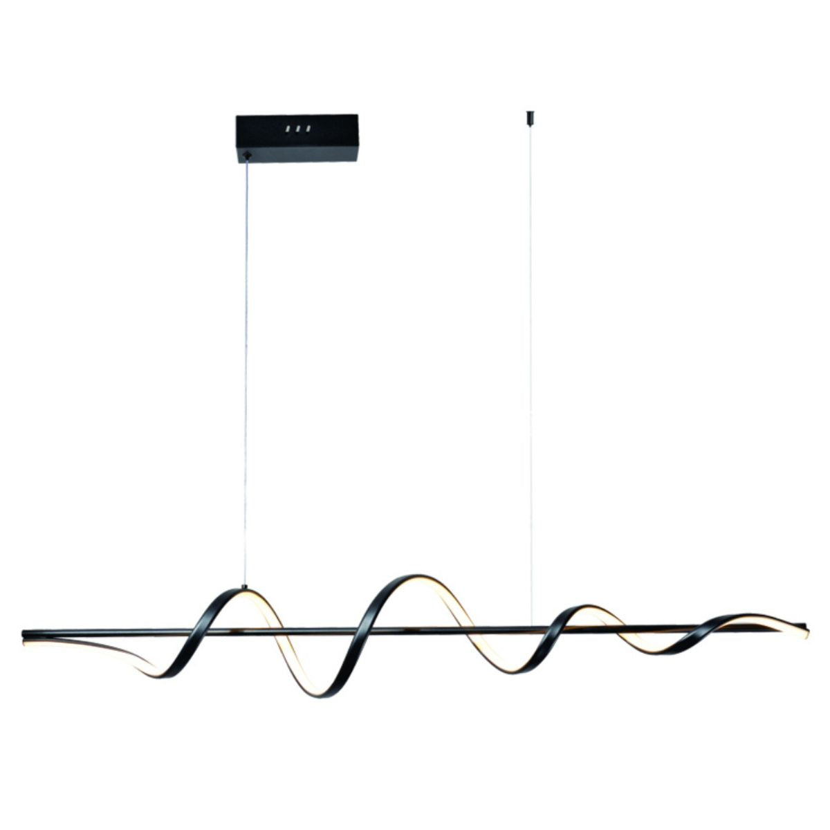 Luminária Pendente Espiral Led 36W 3000K 100CM Preto Sindora