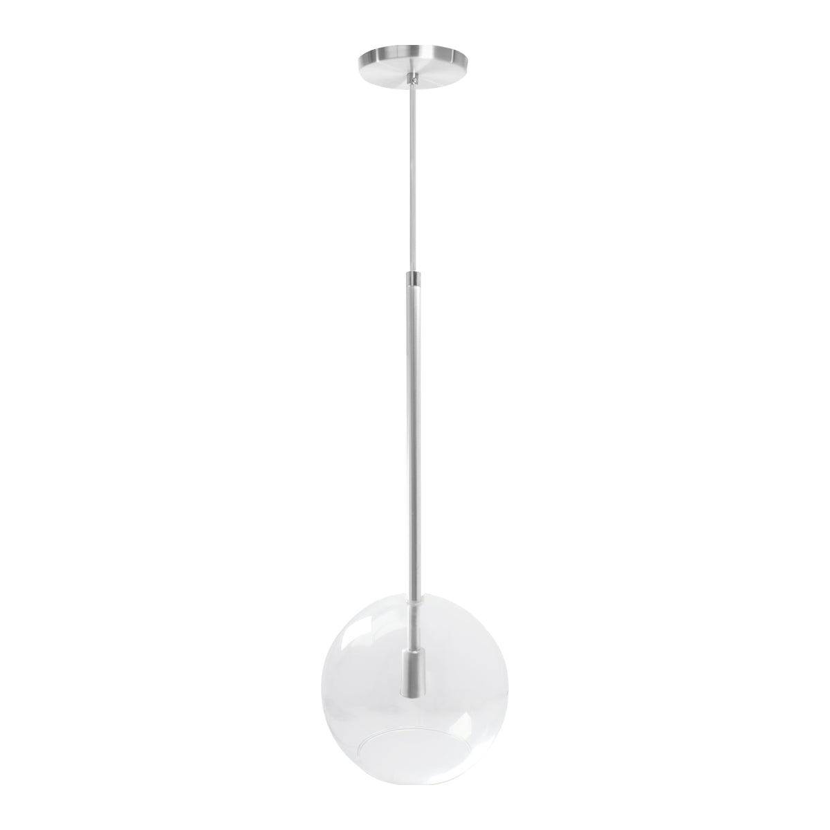 Pendente Lux Escovado Globo Vidro Cristal 20Cm + Led