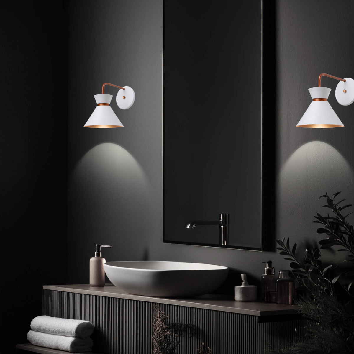 Arandela Parede Berlin 15cm Branco C/ Cobre