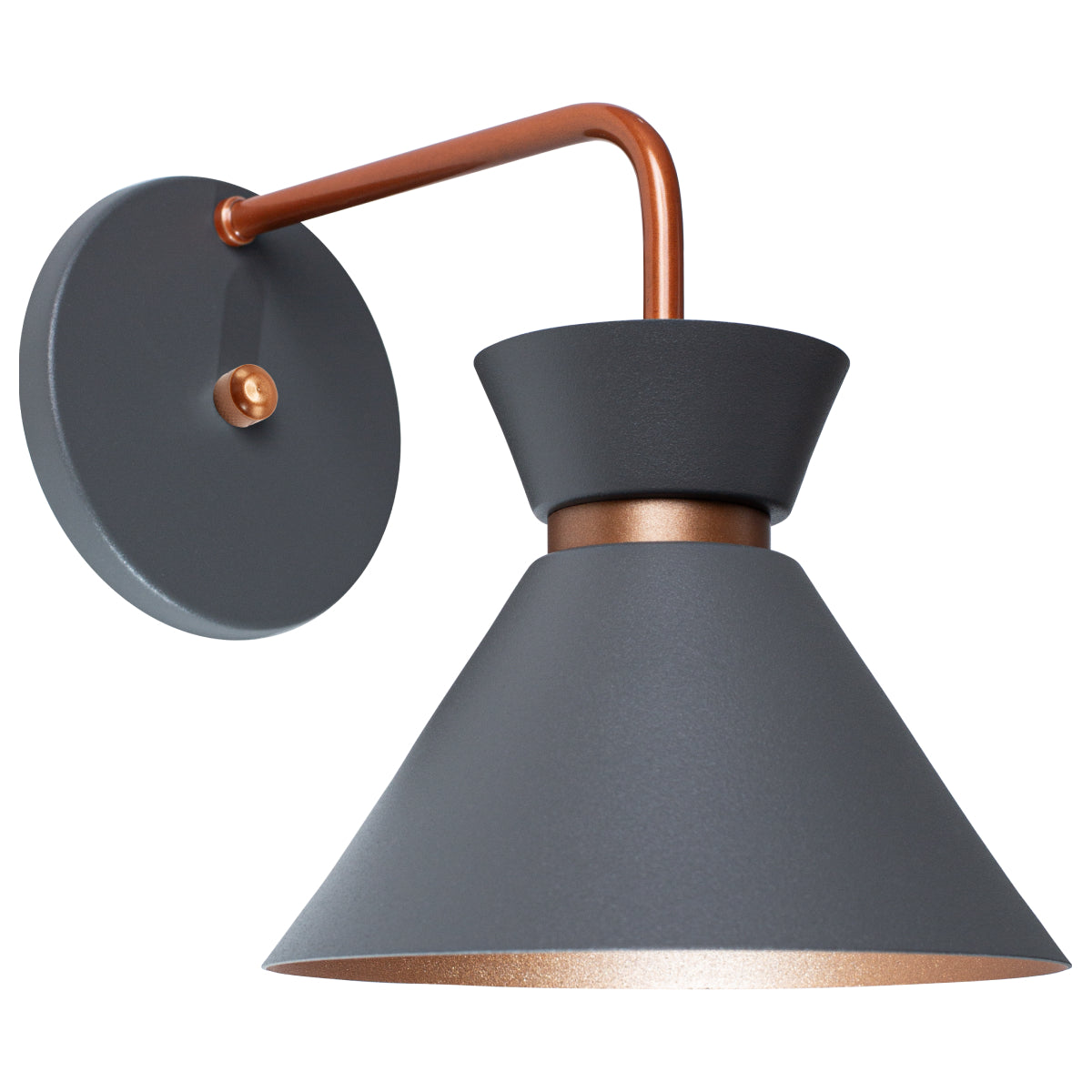 Arandela Parede Berlin 15cm Cinza C/ Cobre