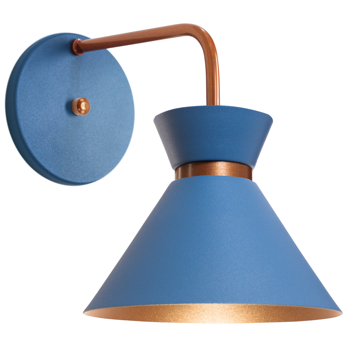 Arandela Parede Berlin 15cm Azul C/ Cobre