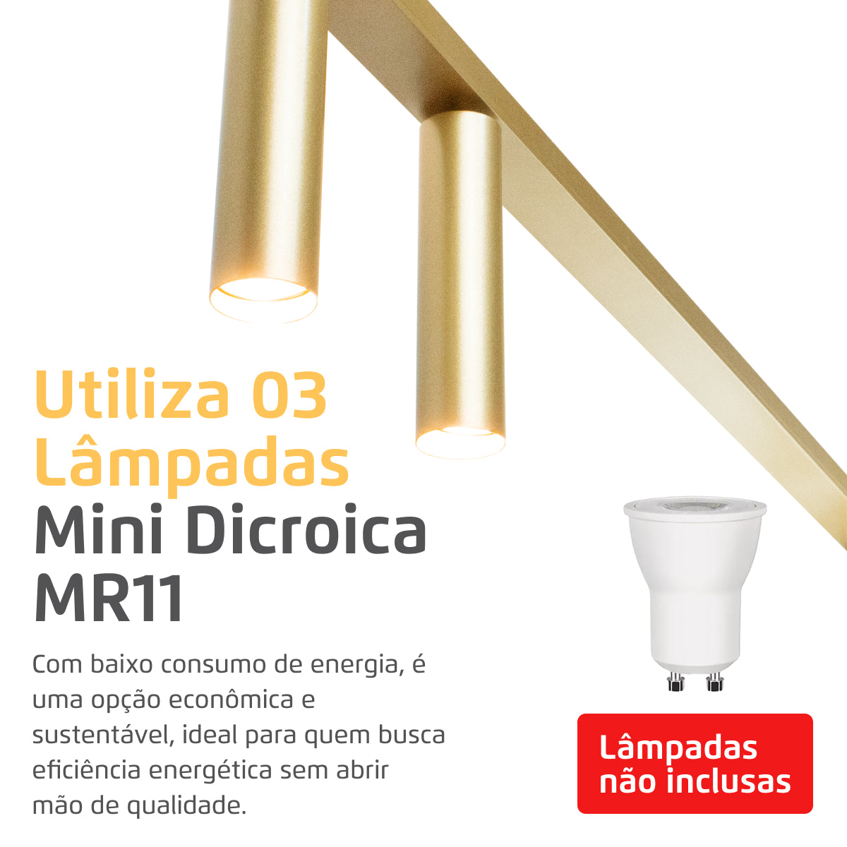 Luminária Pendente Perfil Turn 100Cm Led 22w 3000k Dourado