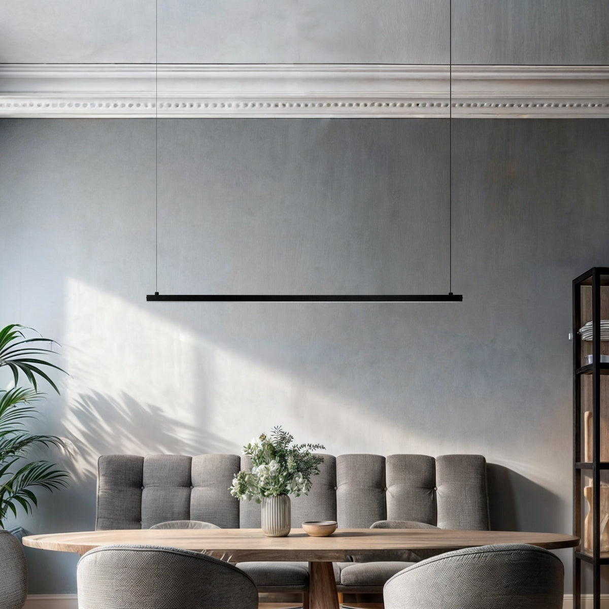 Luminária Pendente Perfil 100Cm Led 22w 3000k Preto