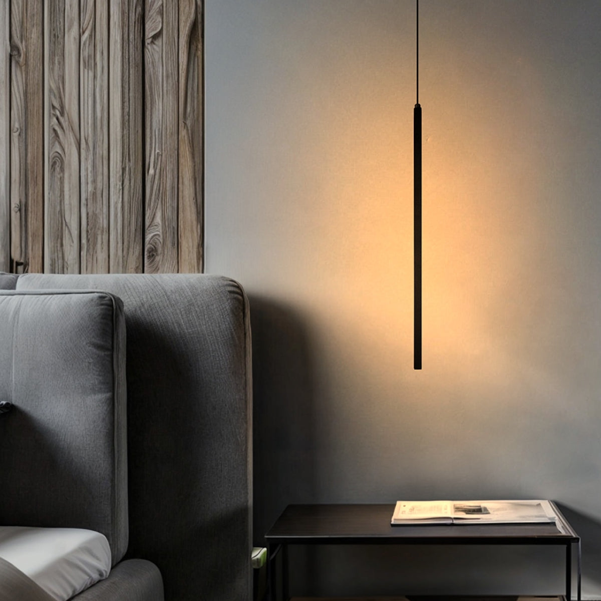 Luminária Pendente Perfil Fit Led 8W 3000K 60cm Preto