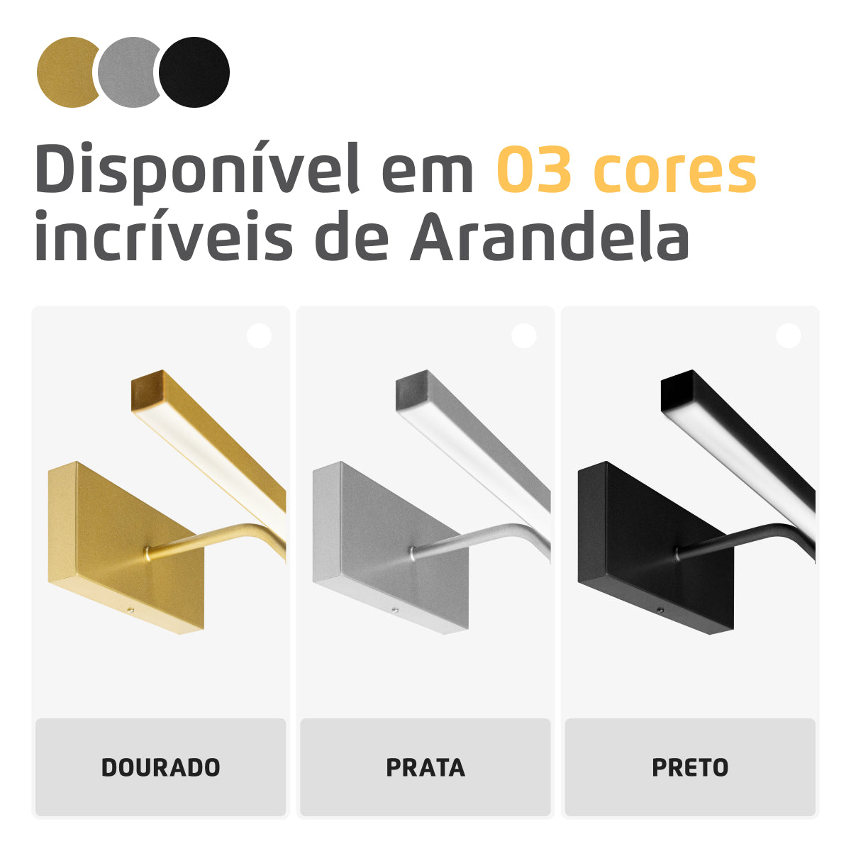 Arandela Quadro Perfil Led 6W 6000K Preto