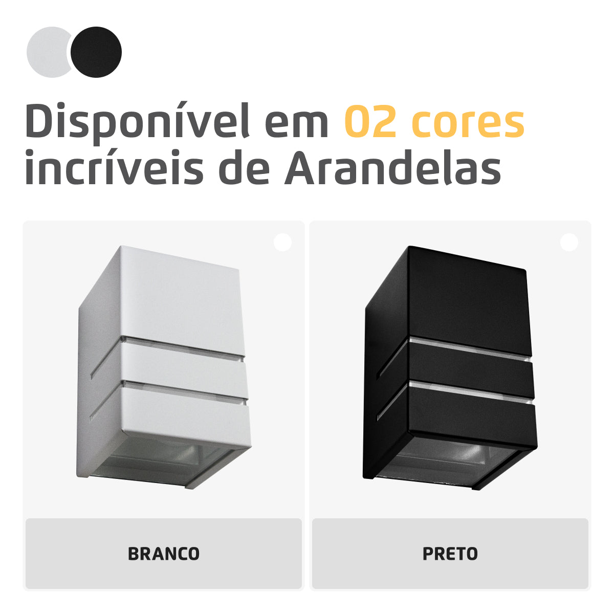 Arandela Alumínio 2 Frisos 1 Facho Interna e Externa Preta