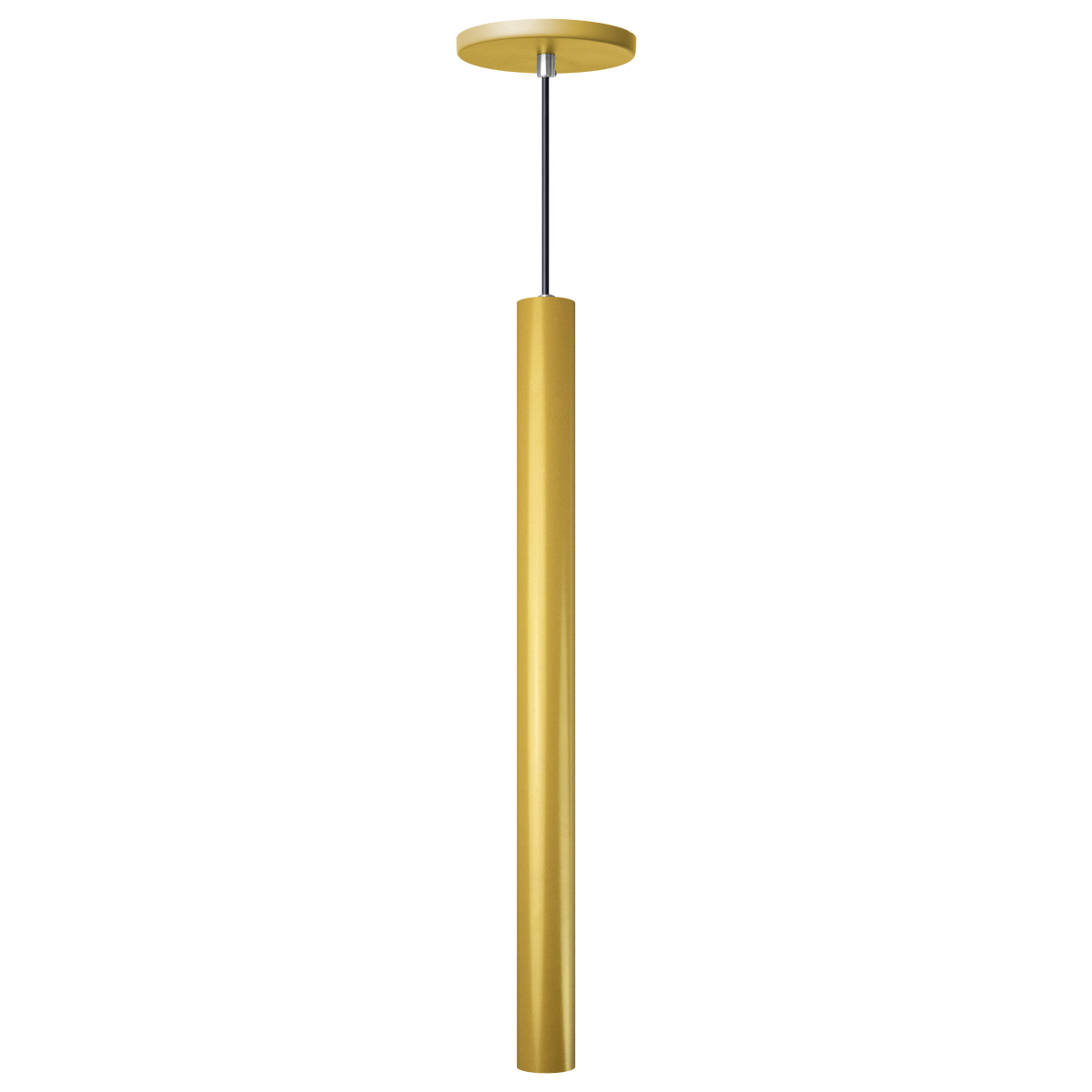 Pendente Luminária Tubo Dourado Fosco 50 Cm