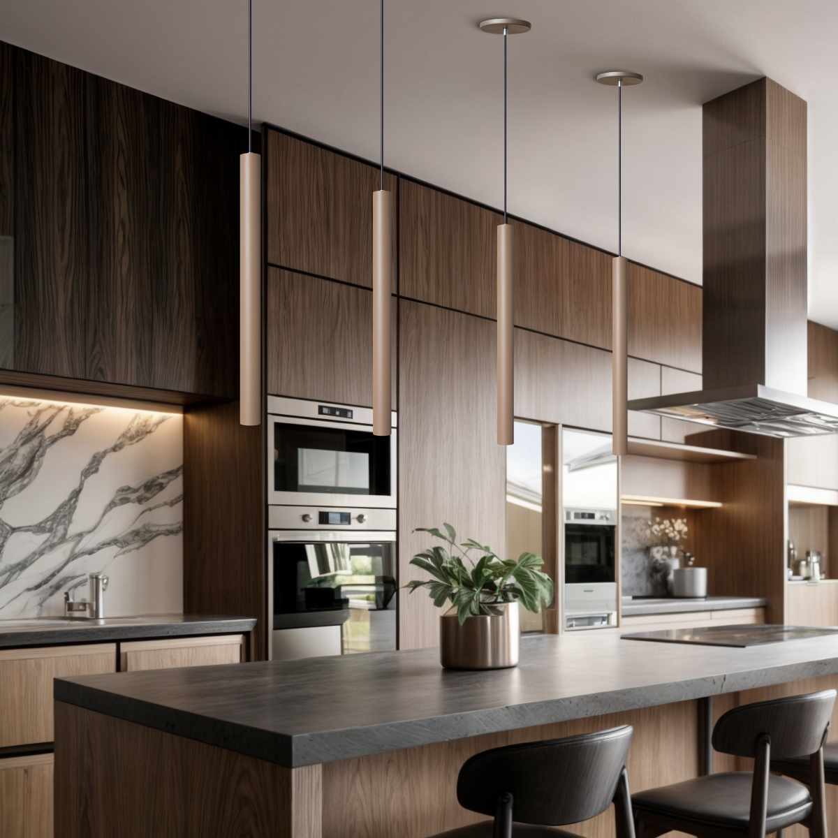 Pendente Luminária Tubo Fendi 50 Cm