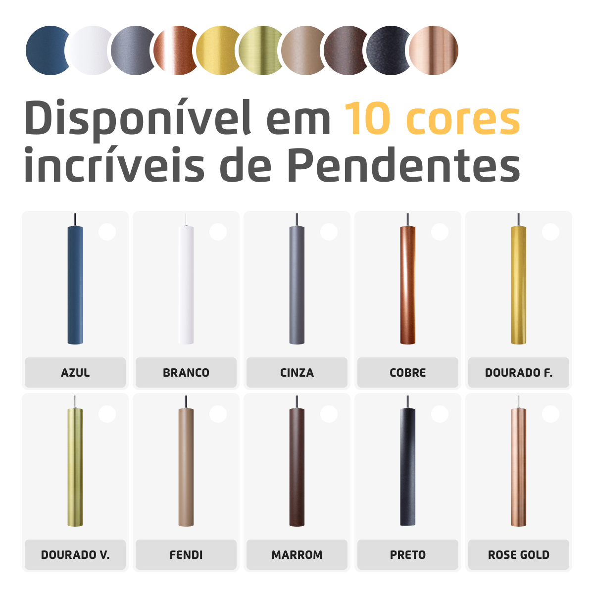 Pendente Luminária Tubo Branco 30 Cm