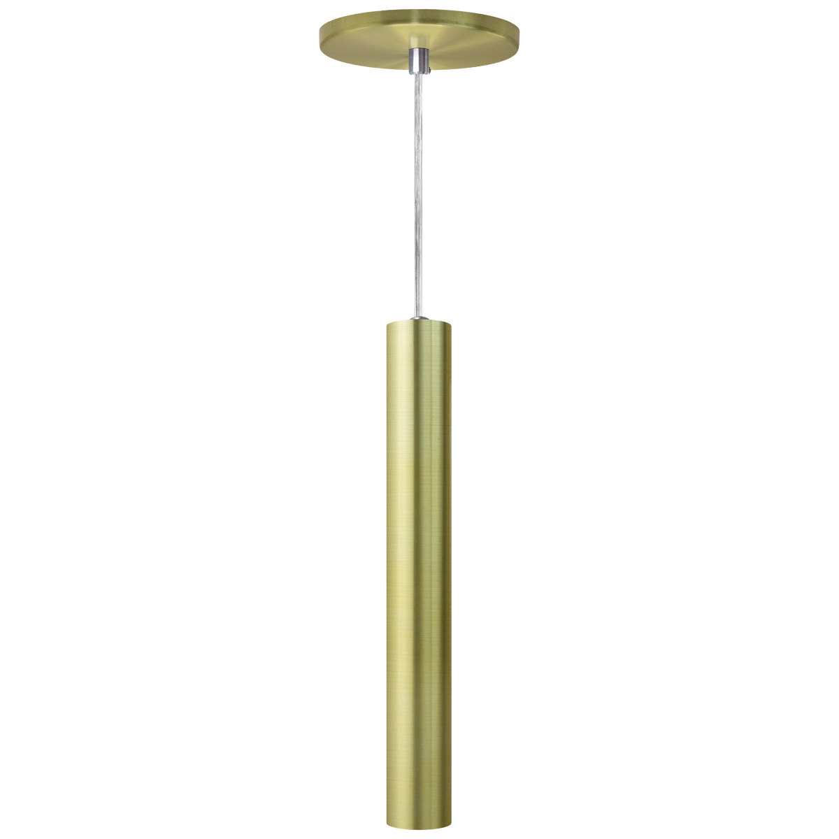 Pendente Luminária Tubo Dourado Cabo Cristal 30 Cm