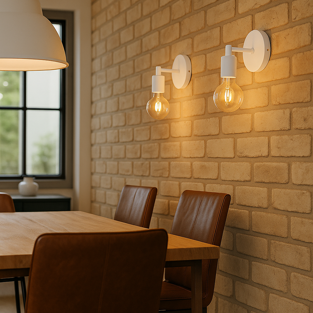 Arandela Retrô Industrial Branco