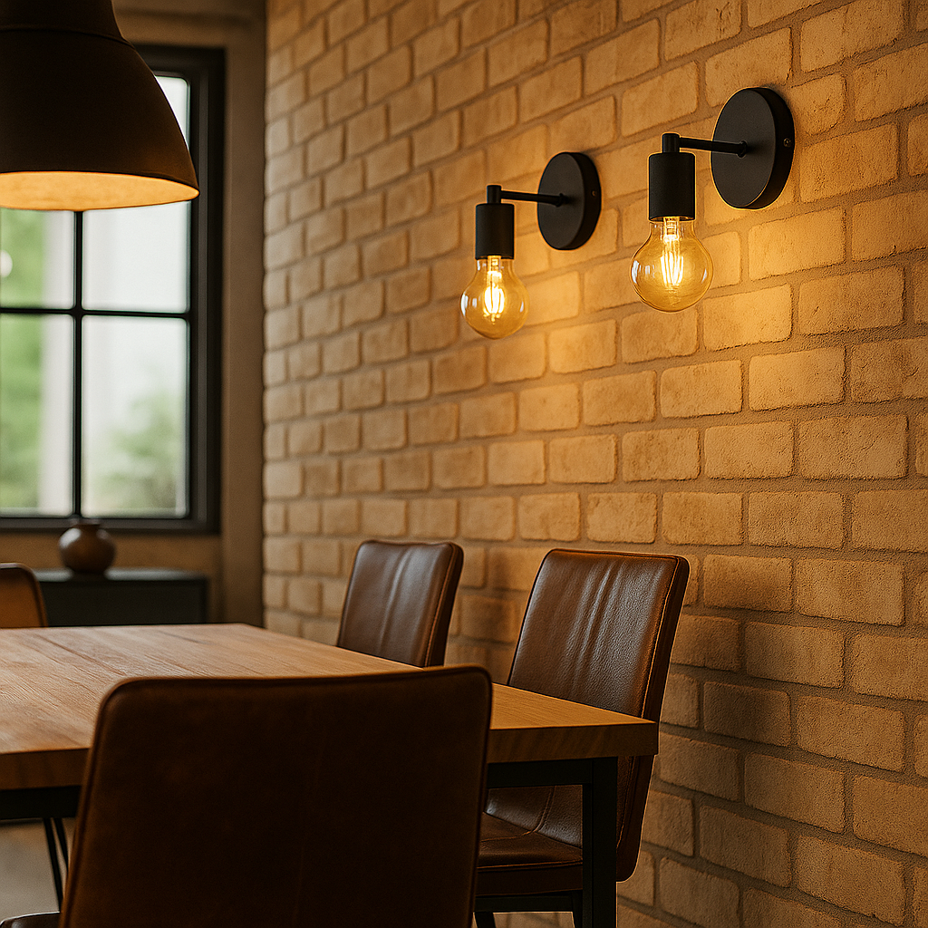 Arandela Retrô Industrial Preto