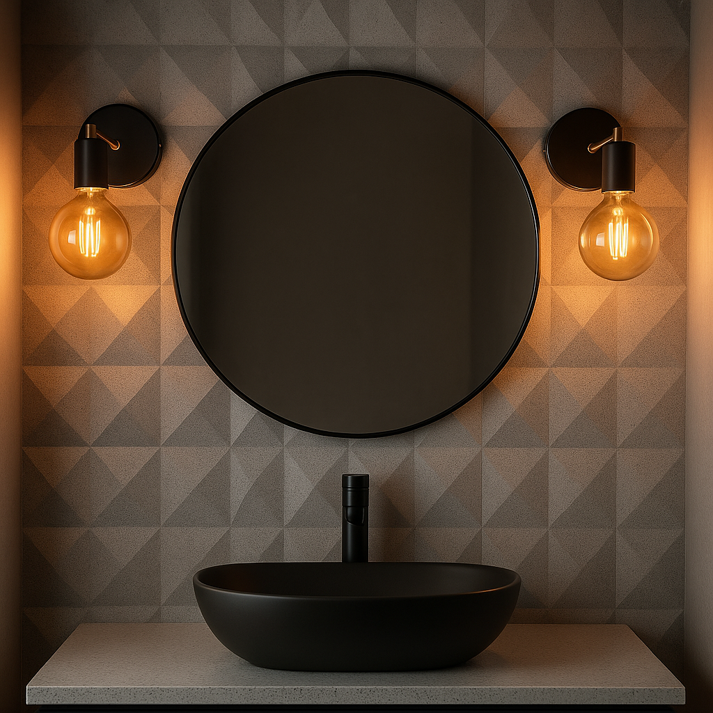 Arandela Retrô Industrial Preto com Cobre