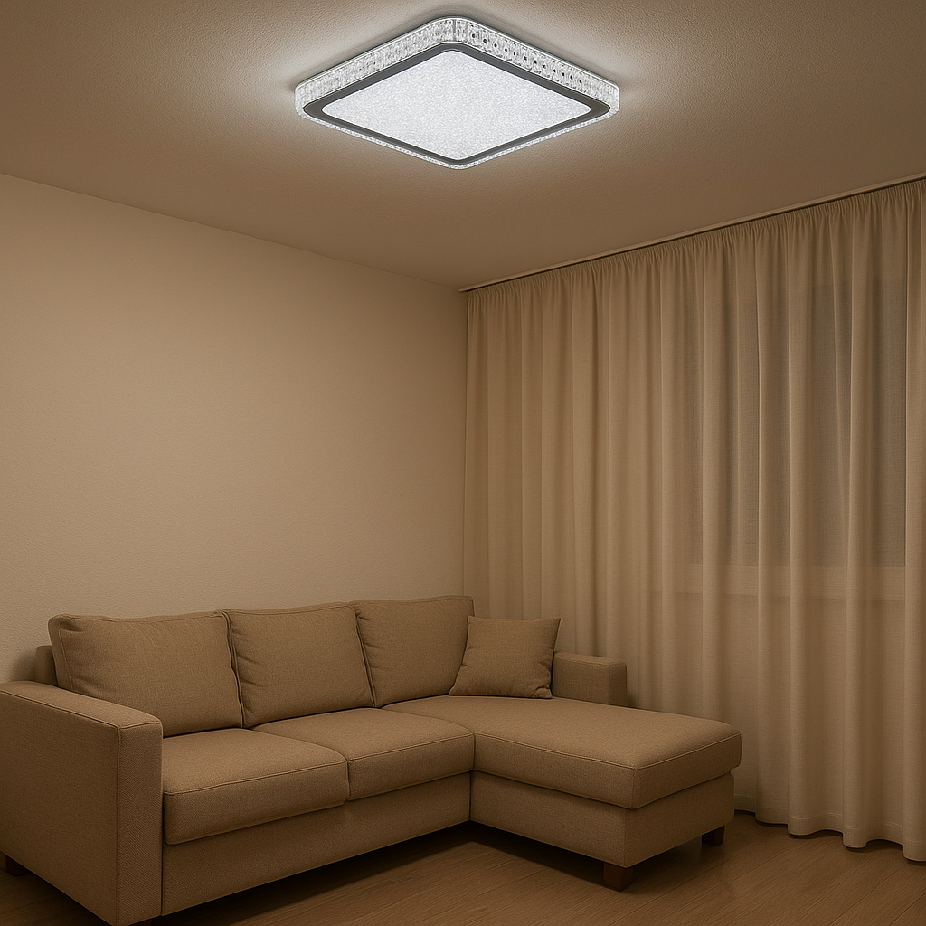 Plafon Led Acrilico Gemini 24w Branco Frio 40x40 Bivolt