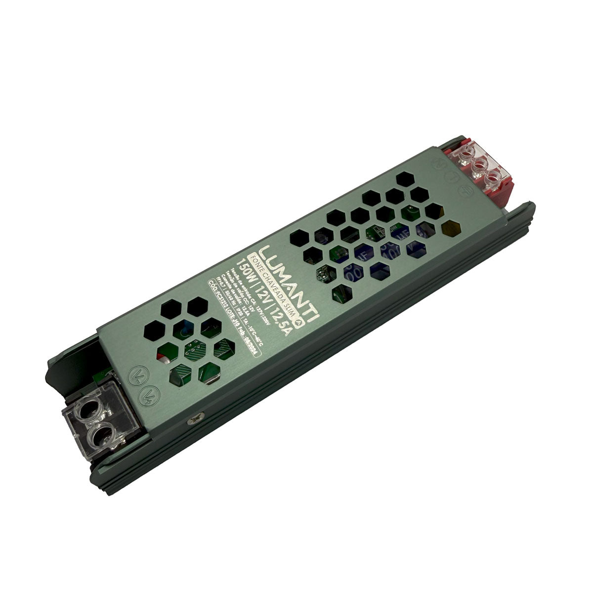 Fonte Chaveada Para Fita Led 150W 12,5A 12V Bivolt - Lumanti