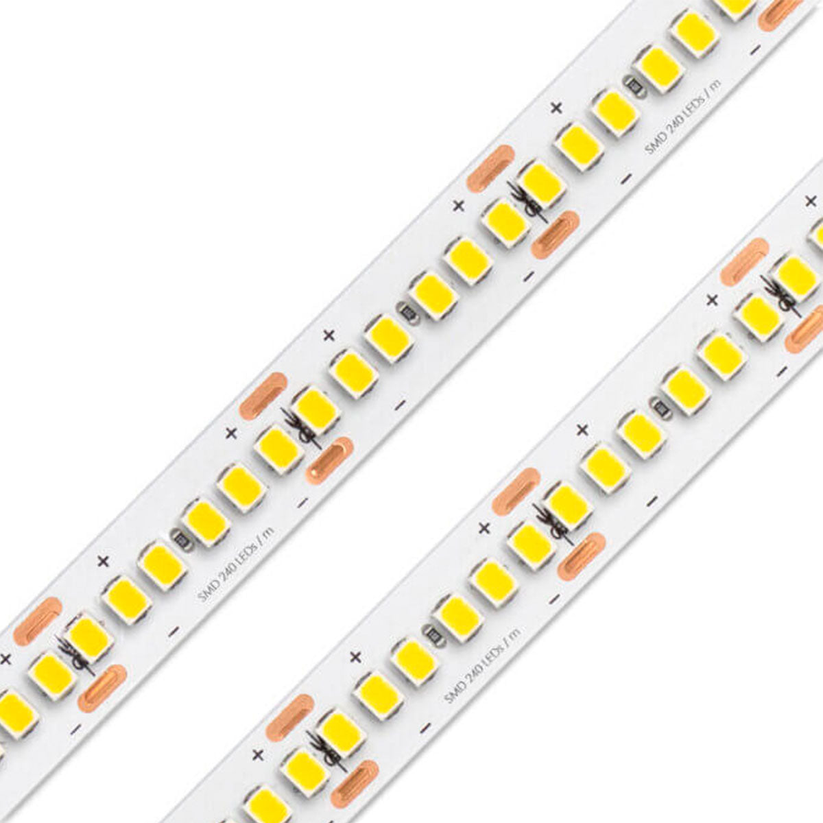 Fita Led 24w/m 3000k Branco Quente 12v Ip20 240 Leds Rolo 5m Lumanti