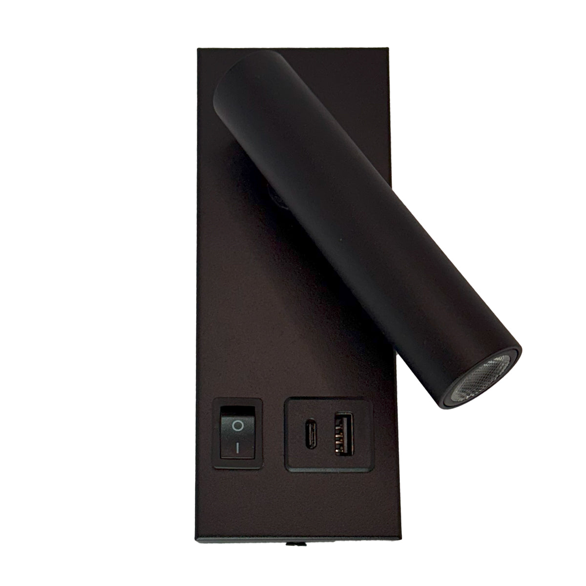 Arandela de Cabeceira Preta C/ Interruptor e Carregador USB Charger LED 2w 3000k Bivolt