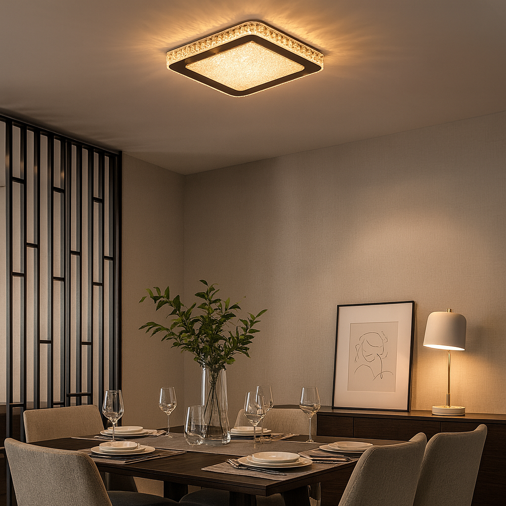 Plafon Led Acrilico Gemini 24w Branco Quente 40x40 Bivolt