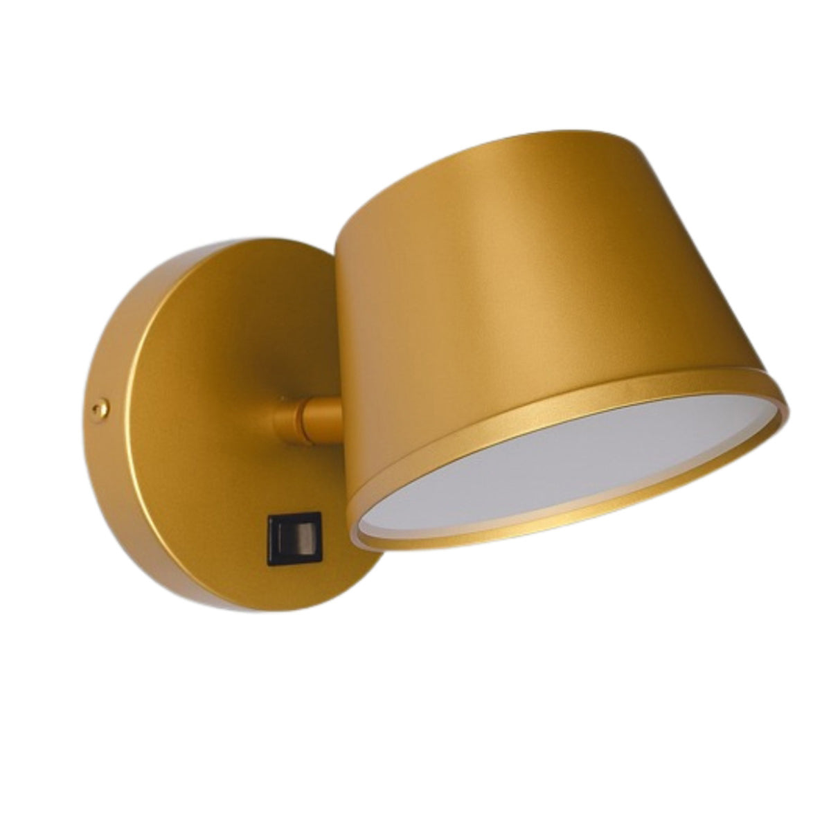 Arandela Luminária De Parede Cabeceira De Cama Com Interruptor Lens Dourado Para Leitura