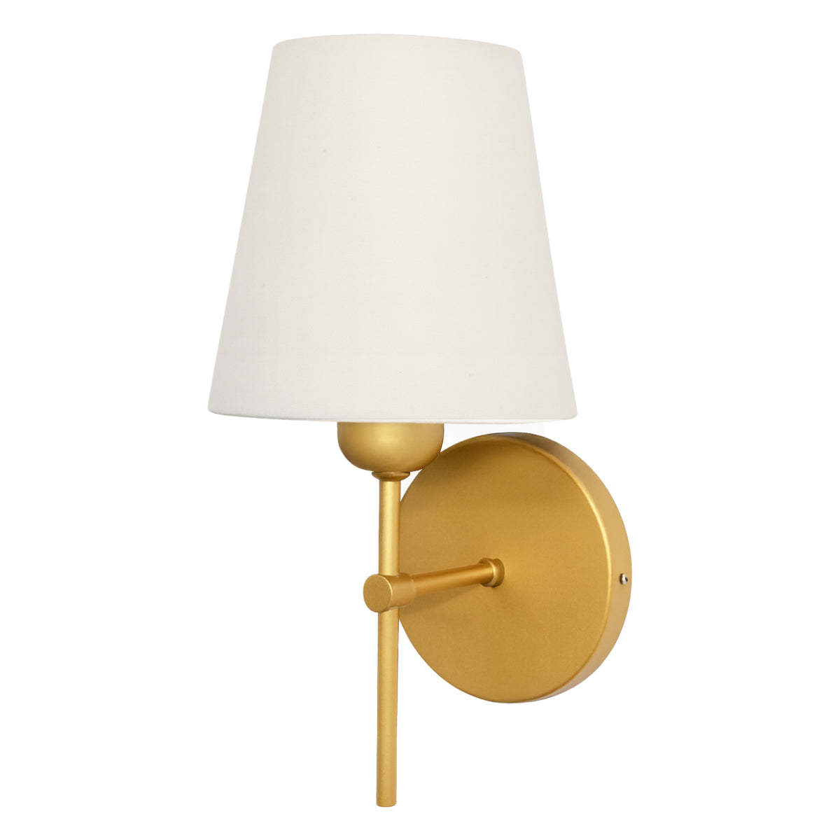 Arandela Parede Tocheiro Cúpula Tecido Cru Gy Dourada E27