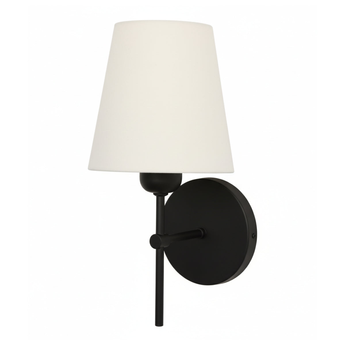 Arandela Parede Tocheiro Cúpula Tecido Cru Gy Preta E27