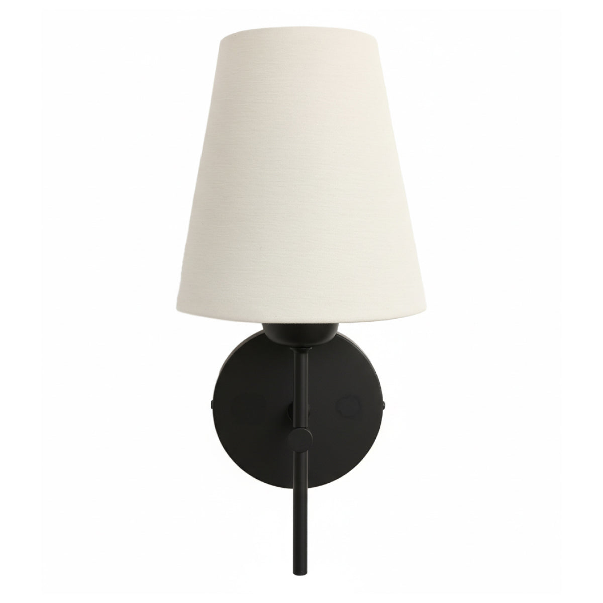 Arandela Parede Tocheiro Cúpula Tecido Cru Gy Preta E27