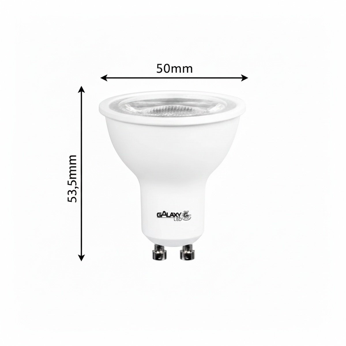 Lâmpada Led Dicróica MR16 GU10 4,8w 2700k Branco Quente Galaxy