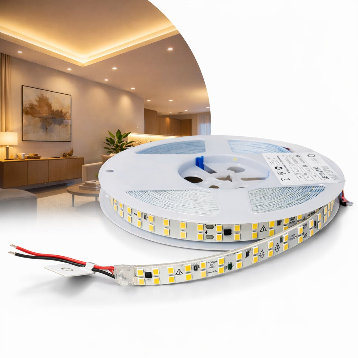 Fita Led 10m Direta 127v 240 Leds 18w/m 2000lm Super Forte Para Perfil Sanca Gesso 3000k