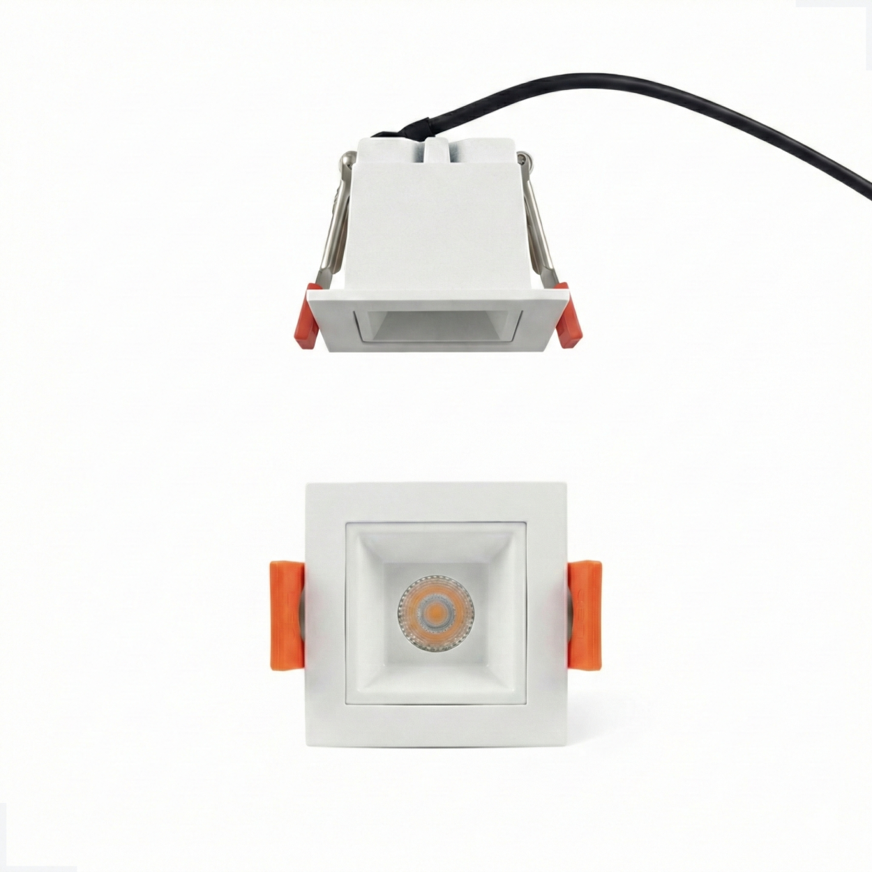 Mini Spot Led Embutir Quadrado Branco Focco 2w 3000k Bivolt