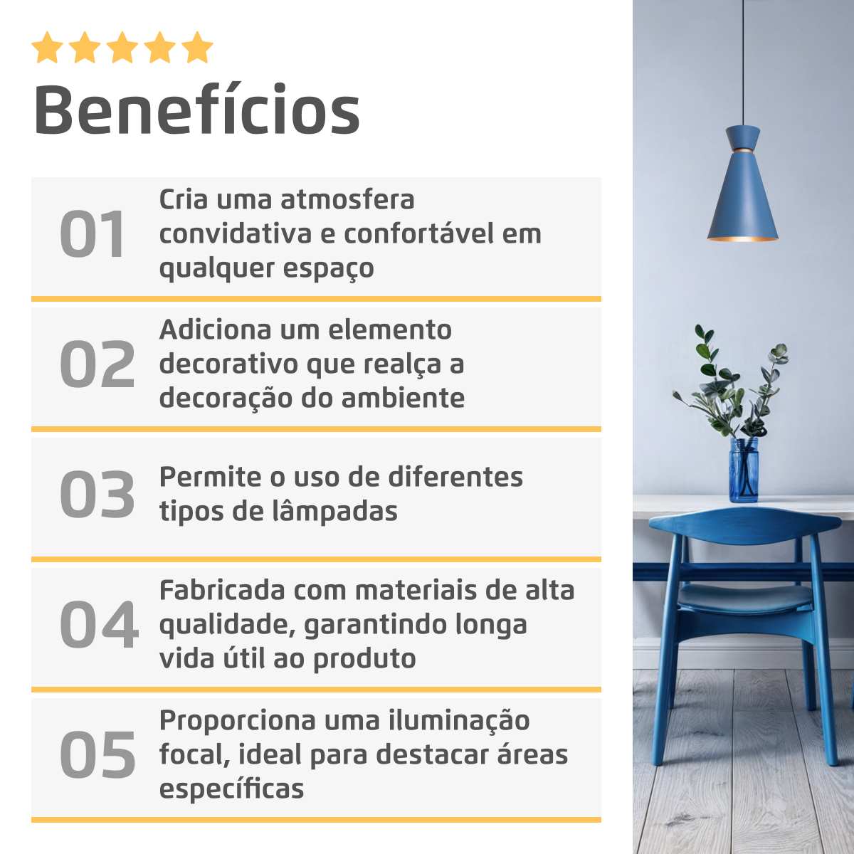 Pendente Lustre Luminária Pequim 30cm Azul