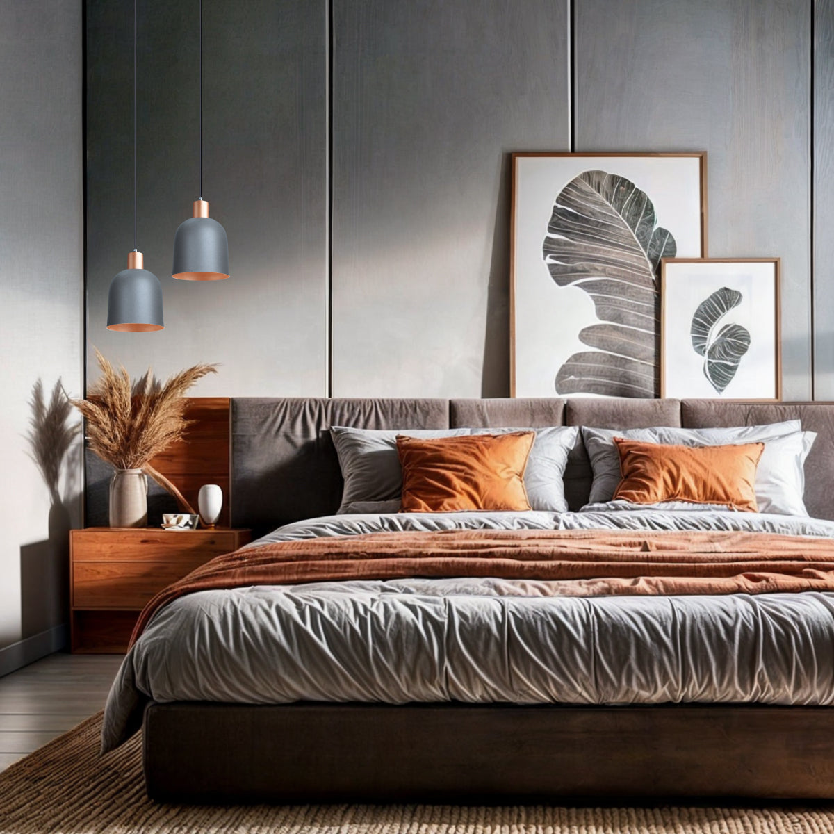 Pendente Lustre Luminária Open em Alumínio Cinza