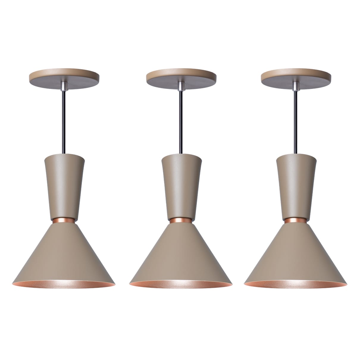 Pendente Lustre Luminária Cone Rio Fendi