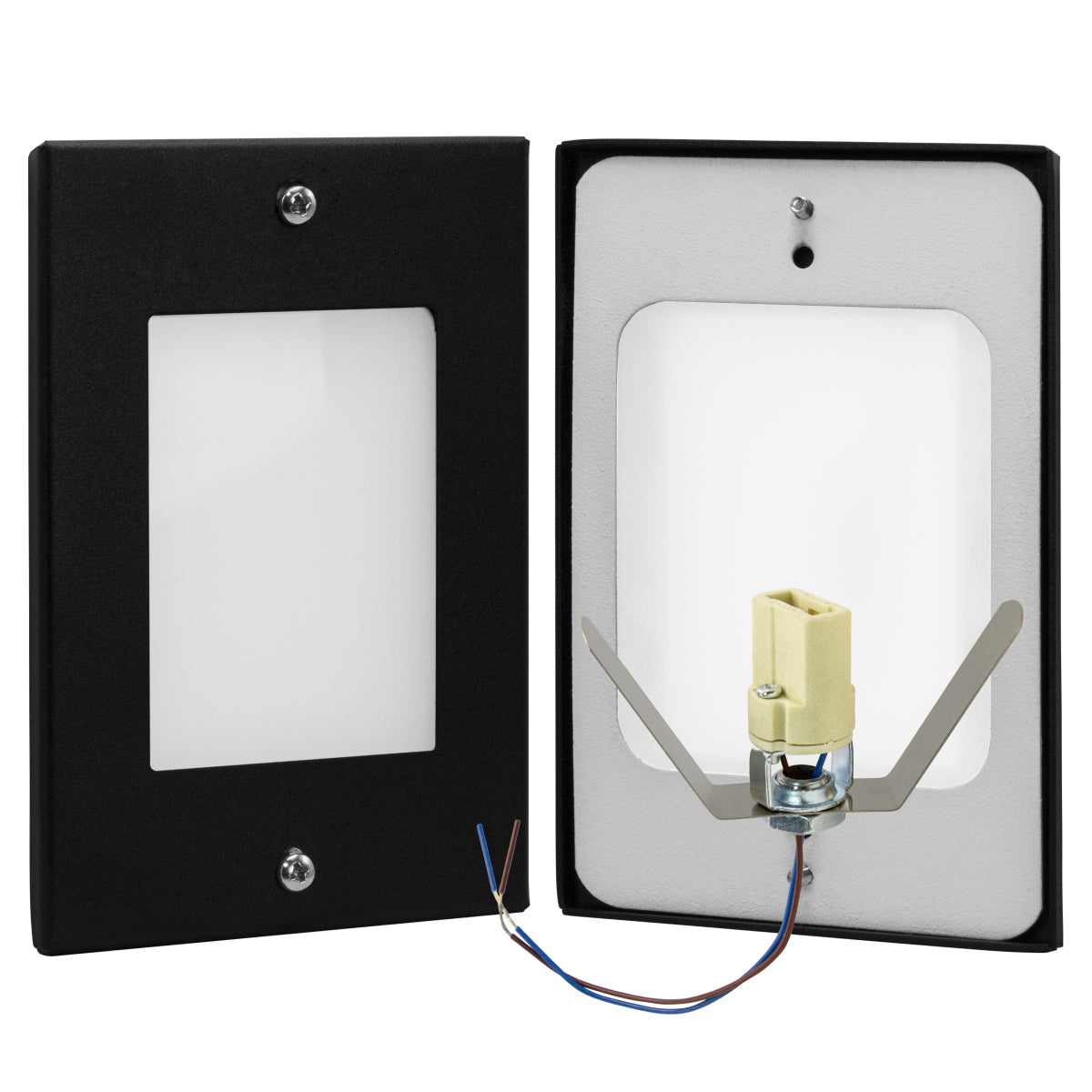 Balizador de Embutir Escada Parede Preto 4x2 Alumínio