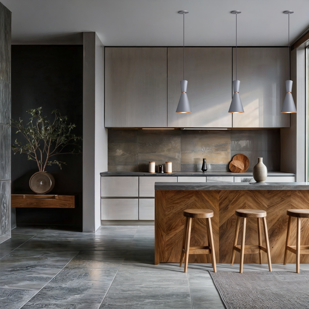 Pendente Lustre Luminária Moscou Cinza