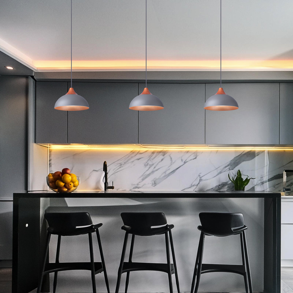 Pendente Lustre Luminária Panamá Cinza