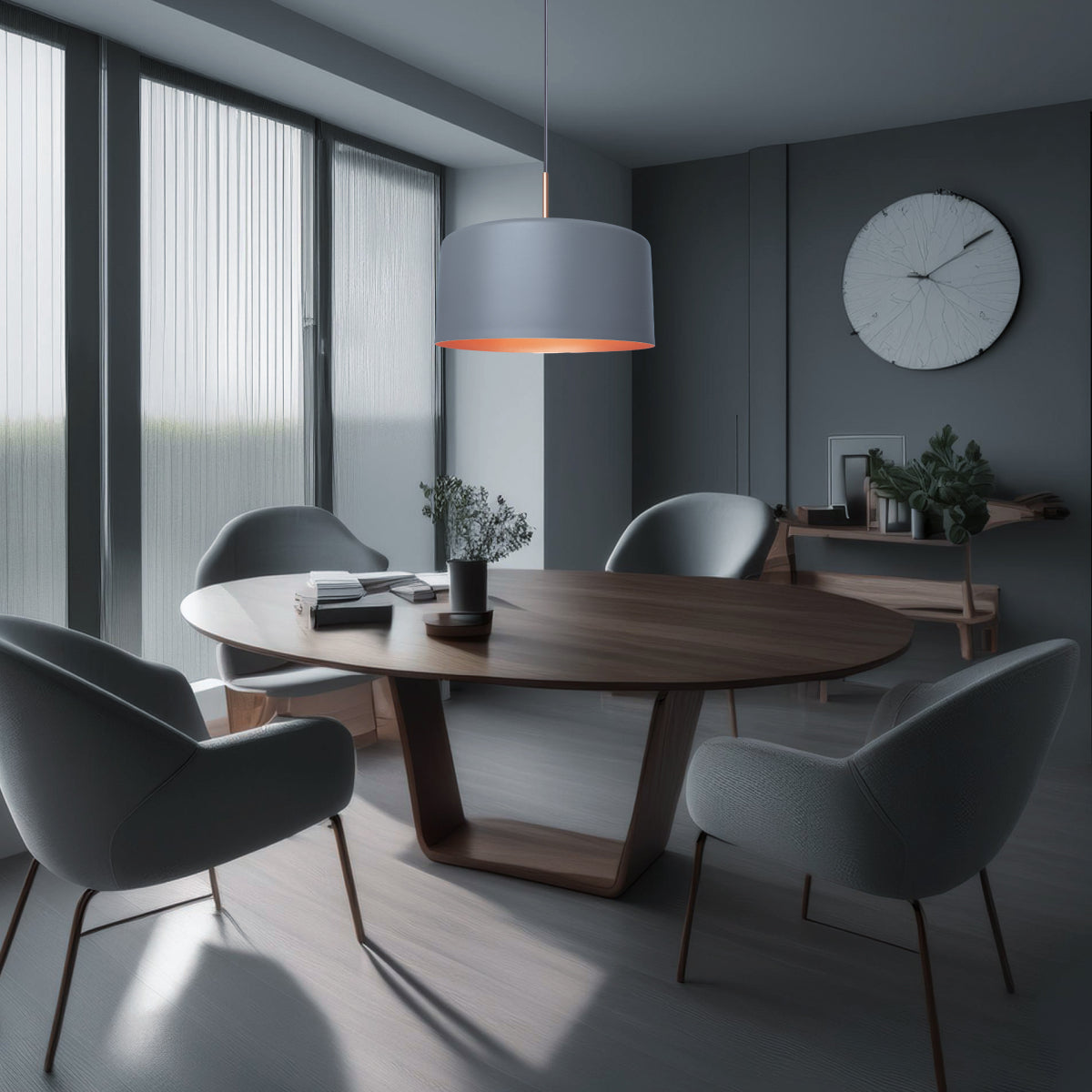 Pendente Lustre Luminária Madri Cinza