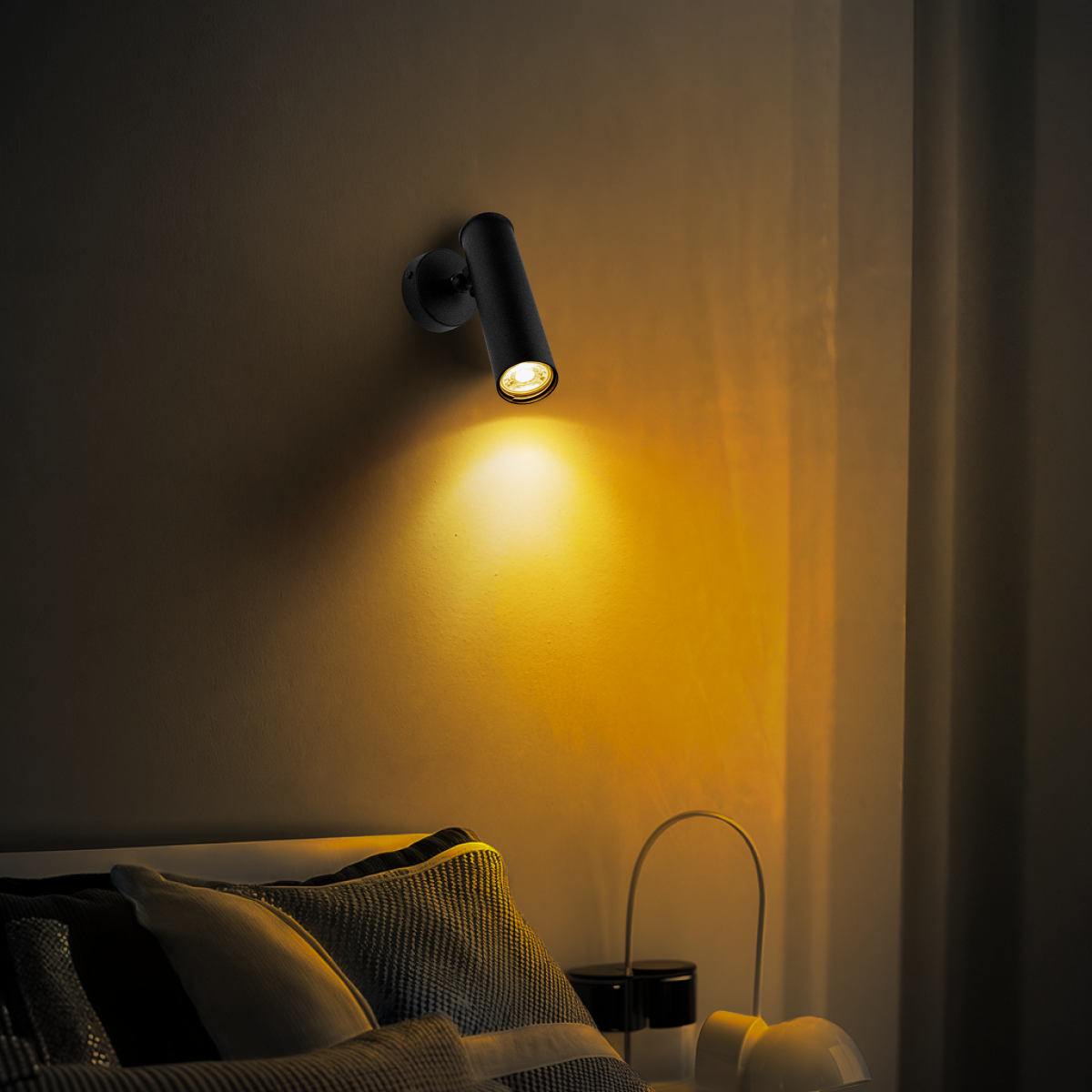 Arandela Spot Articulado Parede Head 15Cm Preto